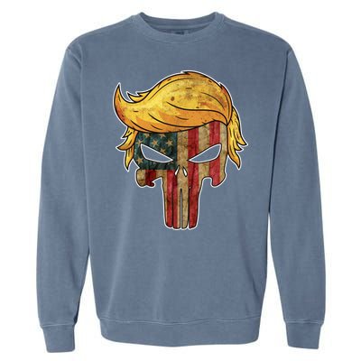 Trump American Skull Golden Hair Garment-Dyed Sweatshirt