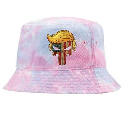 Trump American Skull Golden Hair Tie-Dyed Bucket Hat