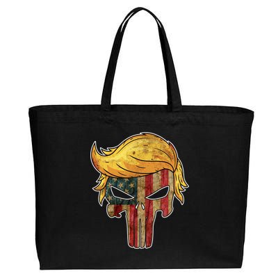 Trump American Skull Golden Hair Cotton Canvas Jumbo Tote