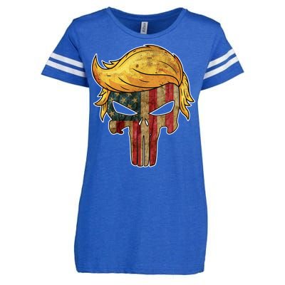 Trump American Skull Golden Hair Enza Ladies Jersey Football T-Shirt