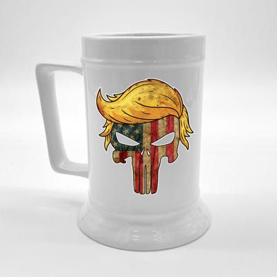 Trump American Skull Golden Hair Beer Stein