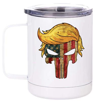 Trump American Skull Golden Hair 12 oz Stainless Steel Tumbler Cup