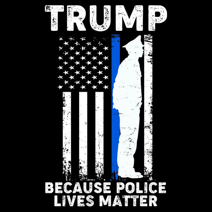 Trump Because Police Lives Matter Thin Blue Line Flatbill Hat
