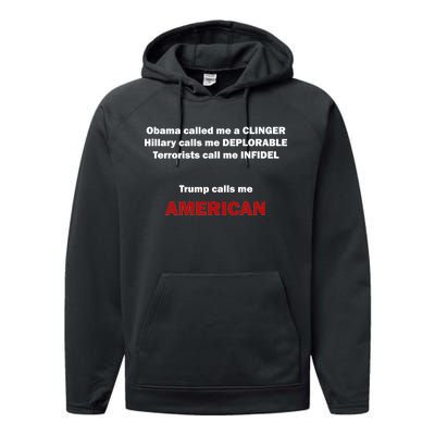 Trump Calls Me American Performance Fleece Hoodie