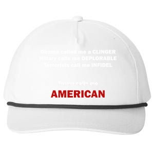 Trump Calls Me American Snapback Five-Panel Rope Hat