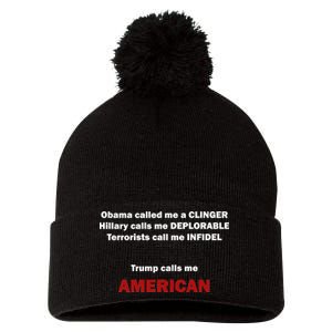 Trump Calls Me American Pom Pom 12in Knit Beanie