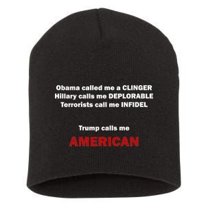 Trump Calls Me American Short Acrylic Beanie