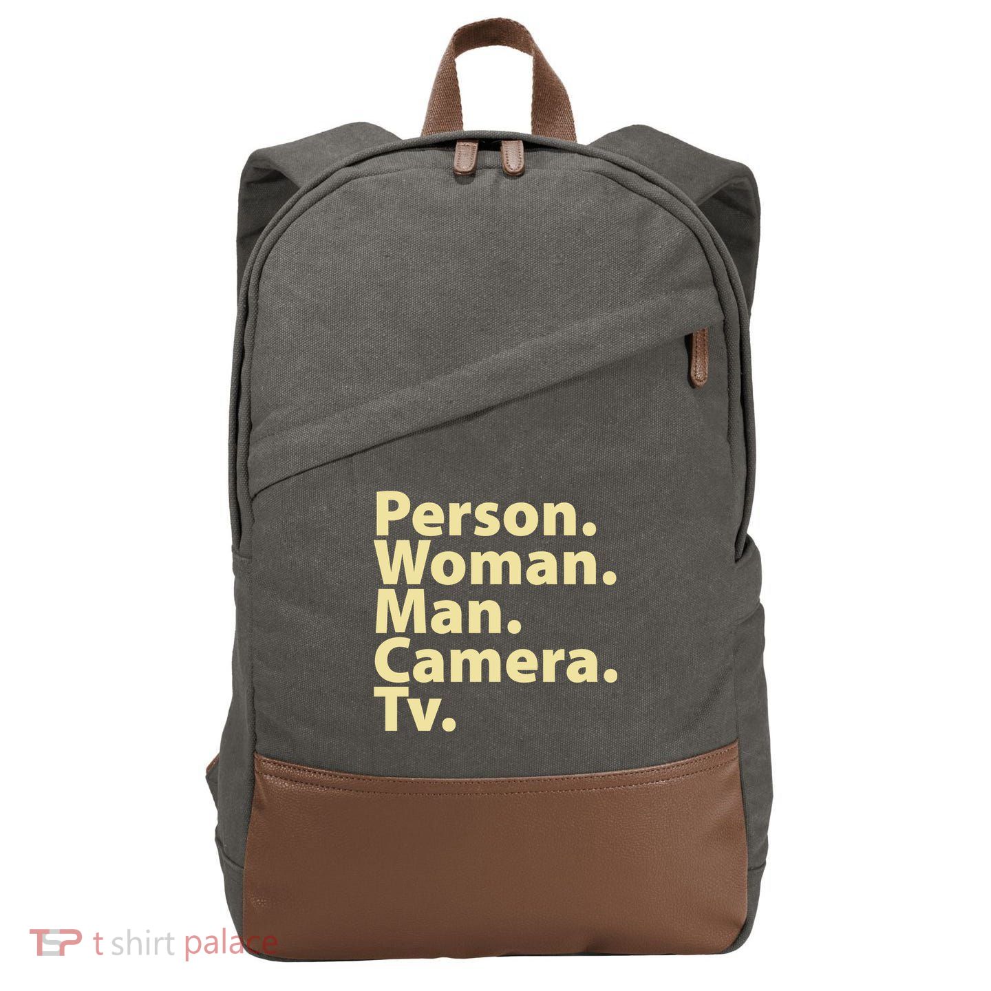 Trump Cognitive Test Person Woman Man Camera TV Cotton Canvas Backpack