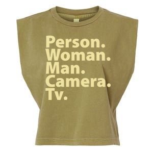 Trump Cognitive Test Person Woman Man Camera TV Garment-Dyed Women's Muscle Tee