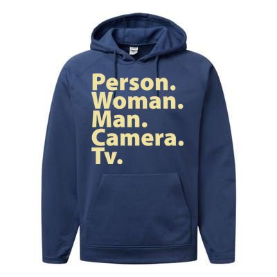 Trump Cognitive Test Person Woman Man Camera TV Performance Fleece Hoodie