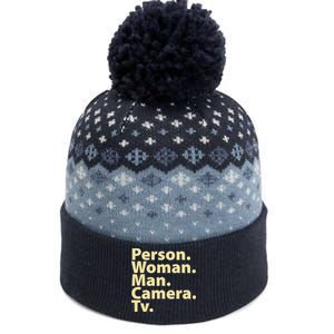 Trump Cognitive Test Person Woman Man Camera TV The Baniff Cuffed Pom Beanie