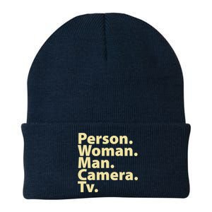 Trump Cognitive Test Person Woman Man Camera TV Knit Cap Winter Beanie