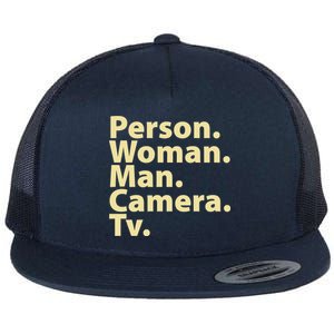 Trump Cognitive Test Person Woman Man Camera TV Flat Bill Trucker Hat