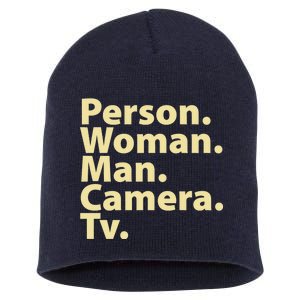 Trump Cognitive Test Person Woman Man Camera TV Short Acrylic Beanie