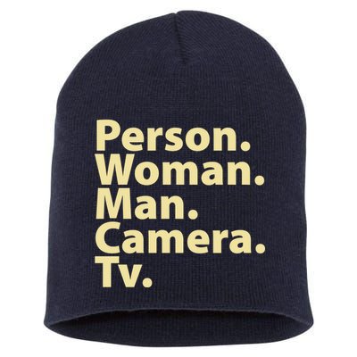 Trump Cognitive Test Person Woman Man Camera TV Short Acrylic Beanie