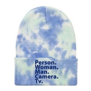 Trump Cognitive Test Person Woman Man Camera TV Tie Dye 12in Knit Beanie