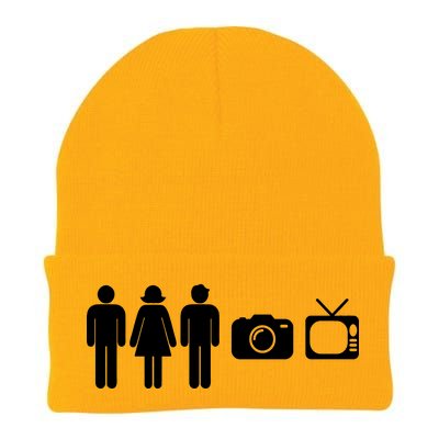 Trump Cognitive Test Person Woman Man Camera TV Funny Knit Cap Winter Beanie