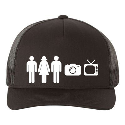 Trump Cognitive Test Person Woman Man Camera TV Funny Yupoong Adult 5-Panel Trucker Hat