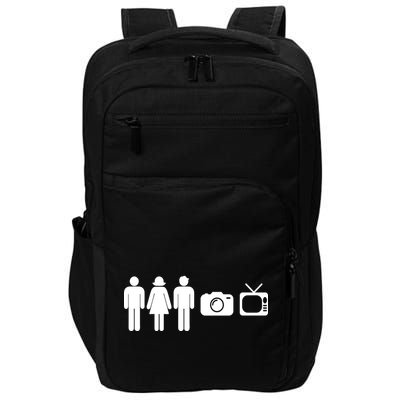 Trump Cognitive Test Person Woman Man Camera TV Funny Impact Tech Backpack