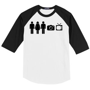 Trump Cognitive Test Person Woman Man Camera TV Funny Baseball Sleeve Shirt