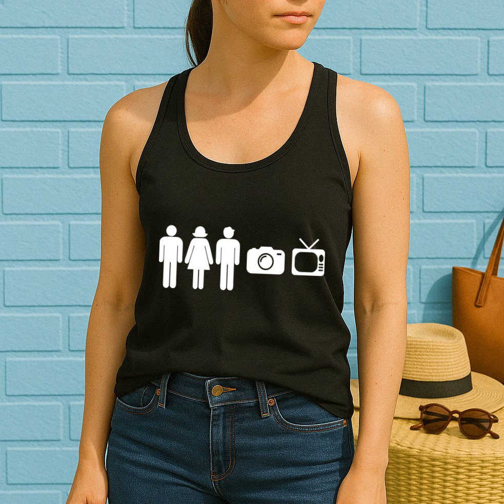 Trump Cognitive Test Person Woman Man Camera TV Funny Womens Tank Top