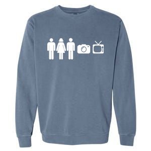 Trump Cognitive Test Person Woman Man Camera TV Funny Garment-Dyed Sweatshirt