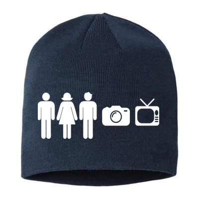 Trump Cognitive Test Person Woman Man Camera TV Funny Sustainable Beanie