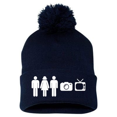 Trump Cognitive Test Person Woman Man Camera TV Funny Pom Pom 12in Knit Beanie