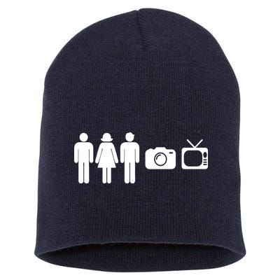 Trump Cognitive Test Person Woman Man Camera TV Funny Short Acrylic Beanie