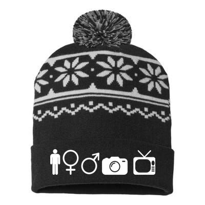 Trump Cognitive Test Symbols USA-Made Snowflake Beanie