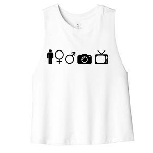 Trump Cognitive Test Symbols Women's Racerback Cropped Tank