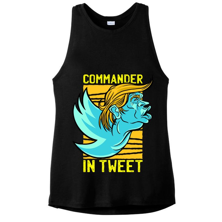 Trump Commander In Tweet Ladies PosiCharge Tri-Blend Wicking Tank