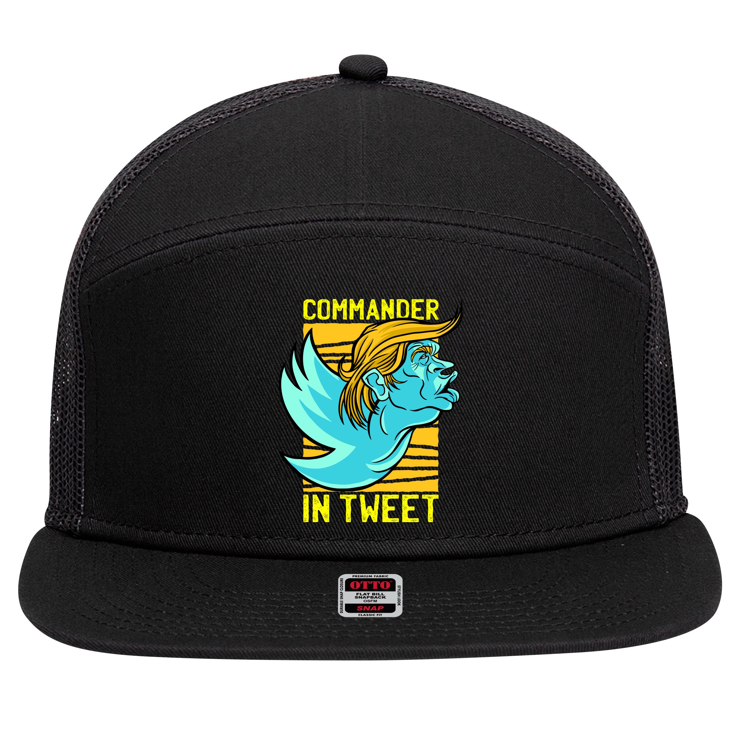 Trump Commander In Tweet 7 Panel Mesh Trucker Snapback Hat