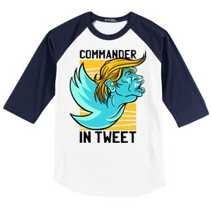 Trump Commander In Tweet Baseball Sleeve Shirt