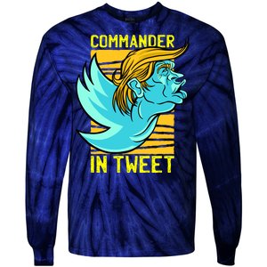 Trump Commander In Tweet Tie-Dye Long Sleeve Shirt