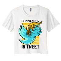 Trump Commander In Tweet Women's Crop Top Tee