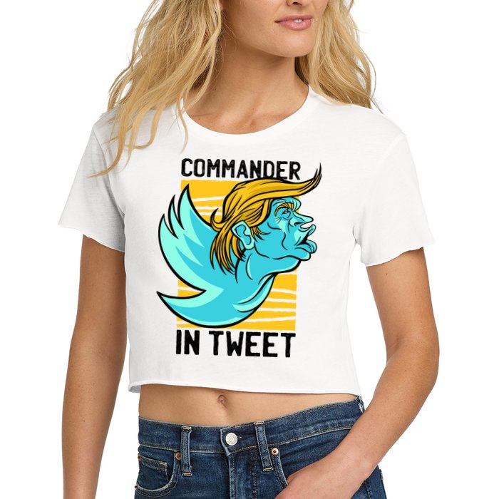 Trump Commander In Tweet Women's Crop Top Tee