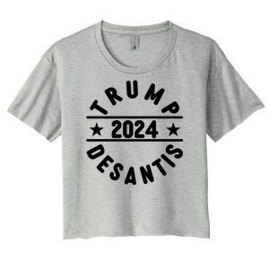 Trump Desantis 2024 Election Logo Women's Crop Top Tee