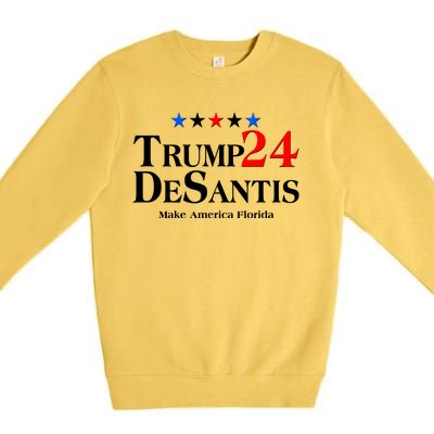 Trump DeSantis 2024 Make America Florida Election Logo Premium Crewneck Sweatshirt