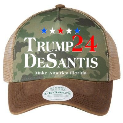 Trump DeSantis 2024 Make America Florida Election Logo Legacy Tie Dye Trucker Hat