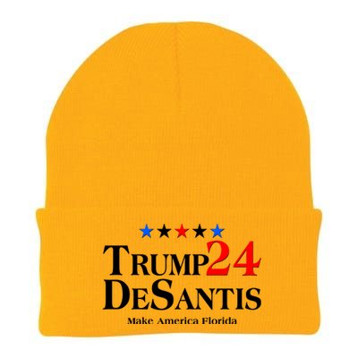 Trump DeSantis 2024 Make America Florida Election Logo Knit Cap Winter Beanie