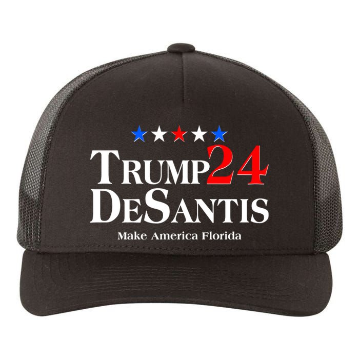 Trump DeSantis 2024 Make America Florida Election Logo Yupoong Adult 5-Panel Trucker Hat