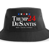 Trump DeSantis 2024 Make America Florida Election Logo Sustainable Bucket Hat