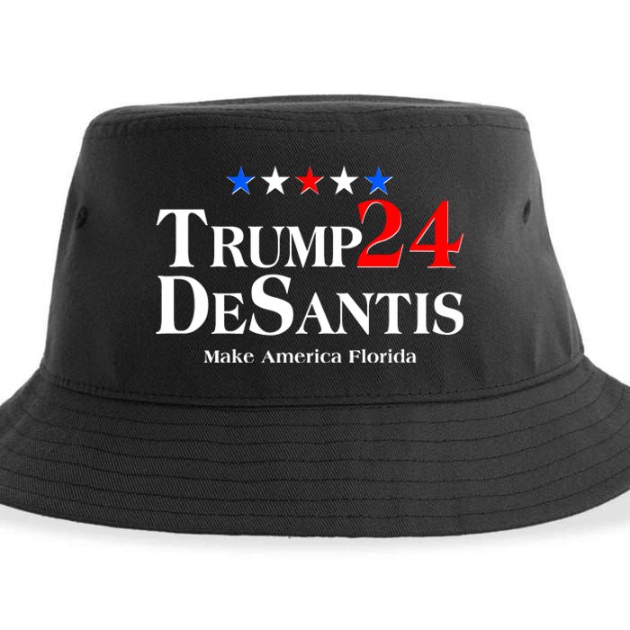 Trump DeSantis 2024 Make America Florida Election Logo Sustainable Bucket Hat