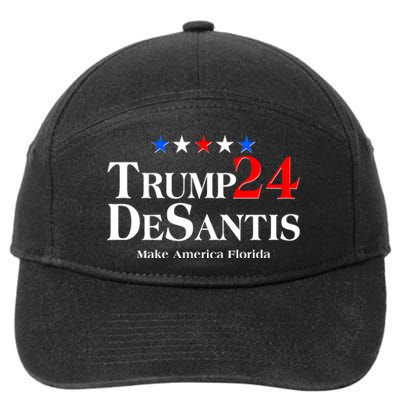 Trump DeSantis 2024 Make America Florida Election Logo 7-Panel Snapback Hat