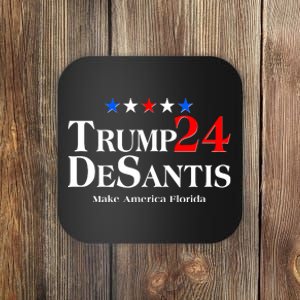 Trump DeSantis 2024 Make America Florida Election Logo Coaster