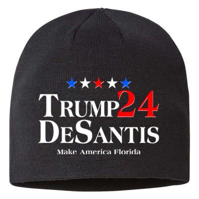 Trump DeSantis 2024 Make America Florida Election Logo Sustainable Beanie