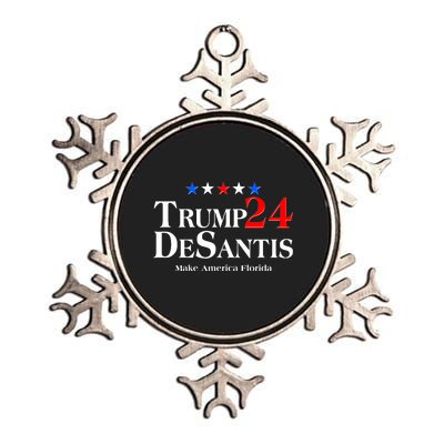 Trump DeSantis 2024 Make America Florida Election Logo Metallic Star Ornament