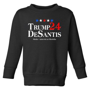 Trump DeSantis 2024 Make America Florida Election Logo Toddler Sweatshirt