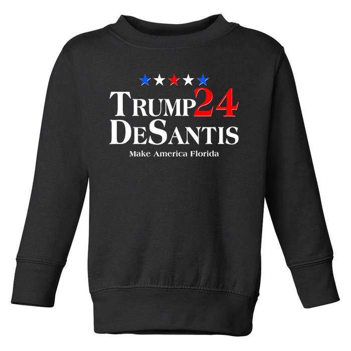 Trump DeSantis 2024 Make America Florida Election Logo Toddler Sweatshirt